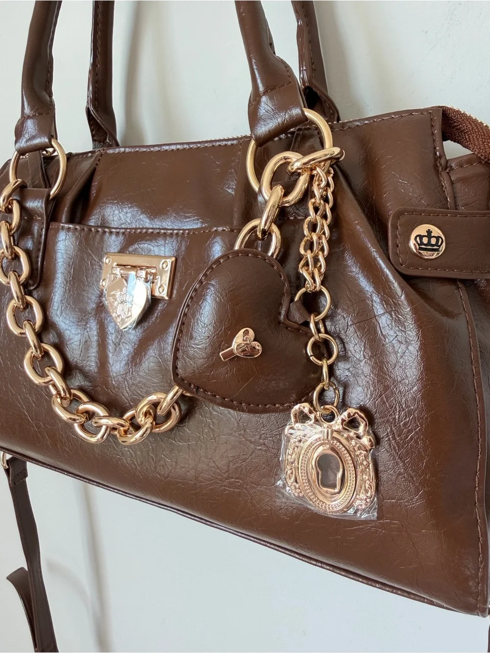 Juicy Couture Brown Satchel bag with Gold hardware